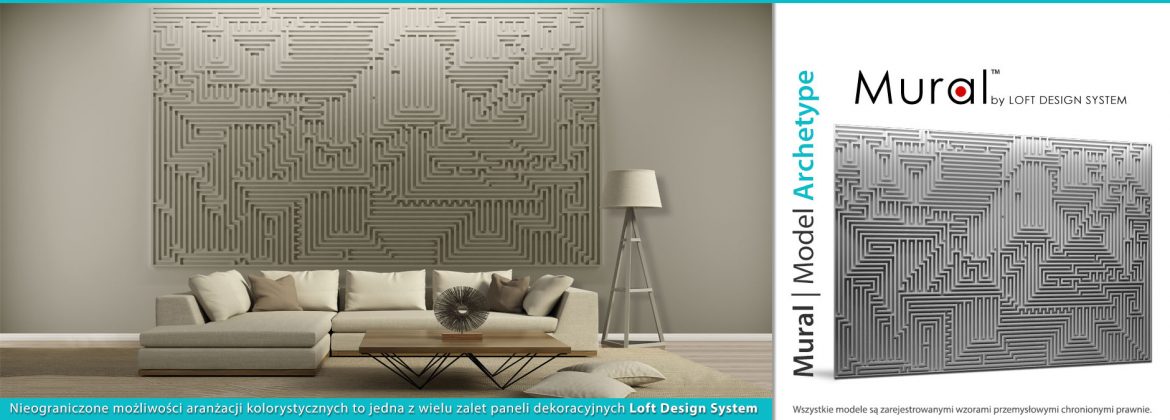 Panele 3D Archetype loft design system mural