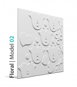 Panel beton grc Floral model 02