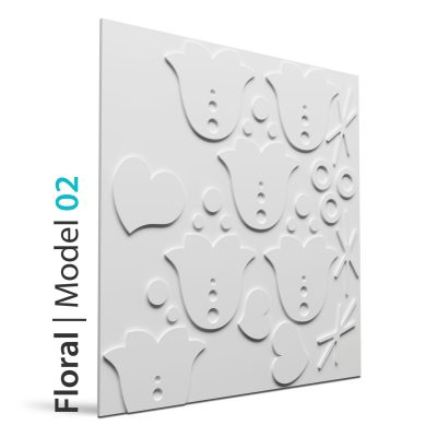 Panel beton grc Floral model 02