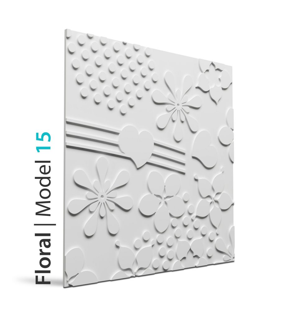 Panel beton grc Floral model 15