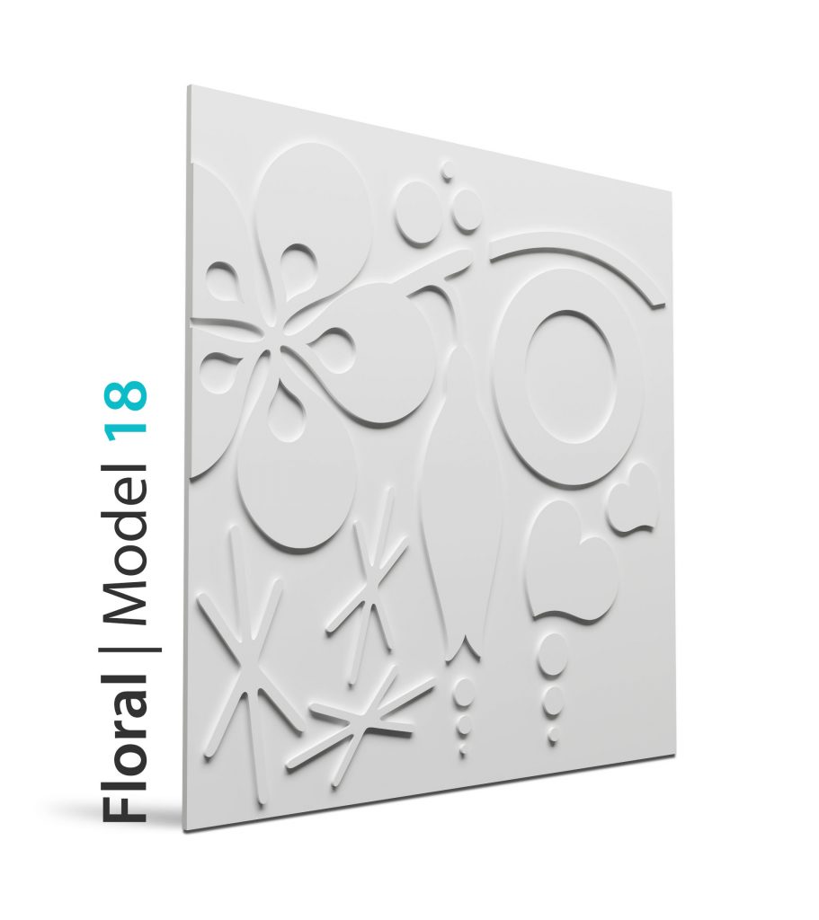 Panel beton grc Floral model 18
